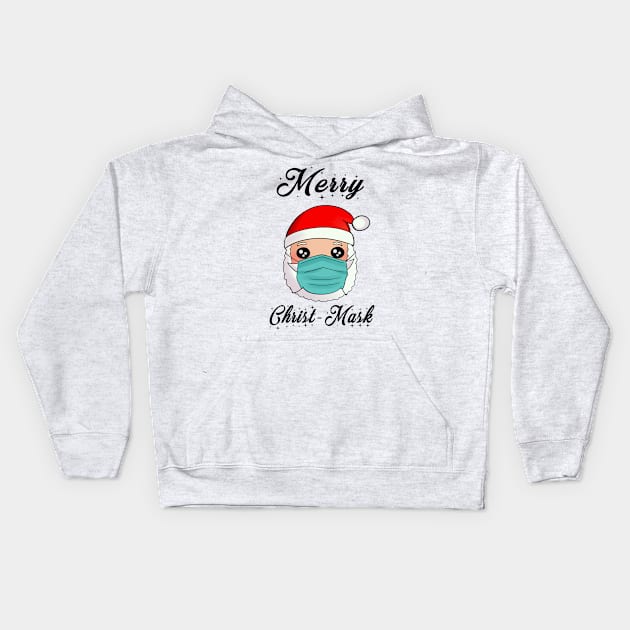 Merry Christ Mask Kids Hoodie by ButterflyX